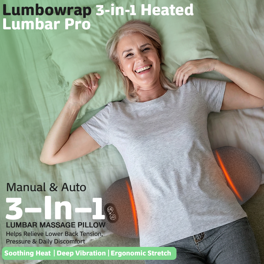 Den Originala 3 i 1 Elektriska Svankkudden Med Spinal Värme- och Pulsterapi