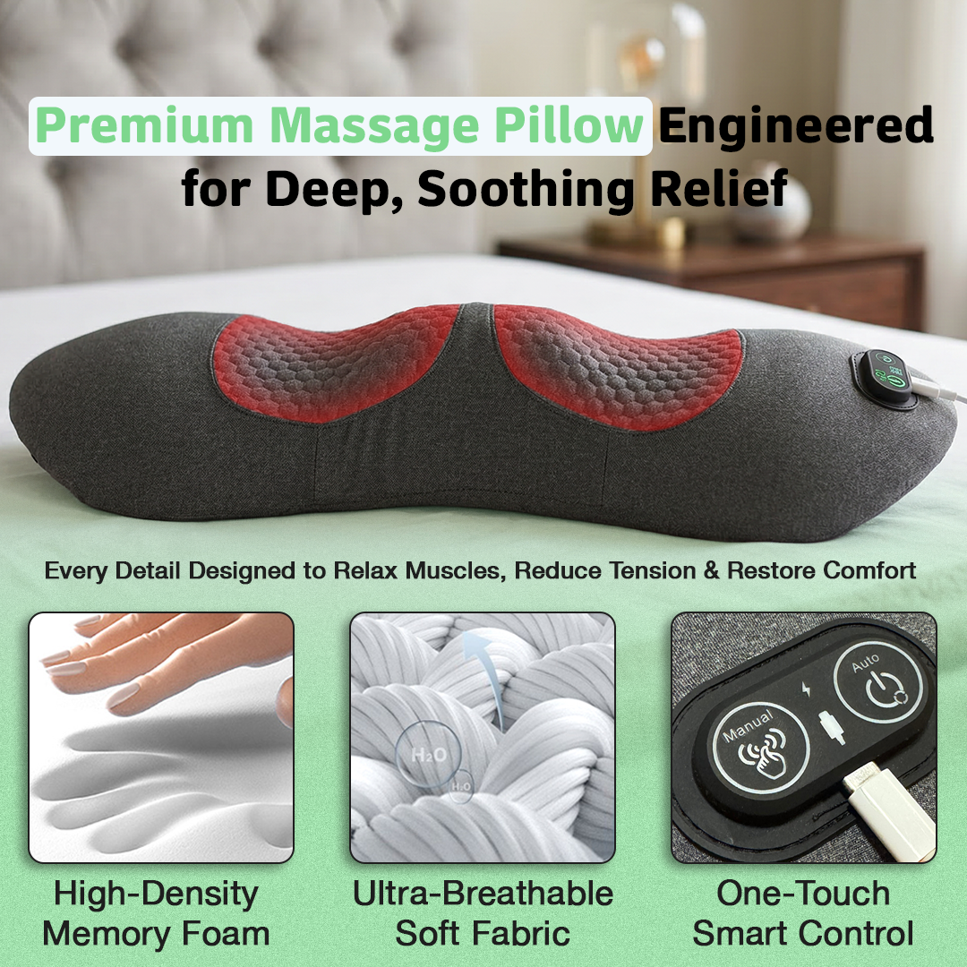 Den Originala 3 i 1 Elektriska Svankkudden Med Spinal Värme- och Pulsterapi