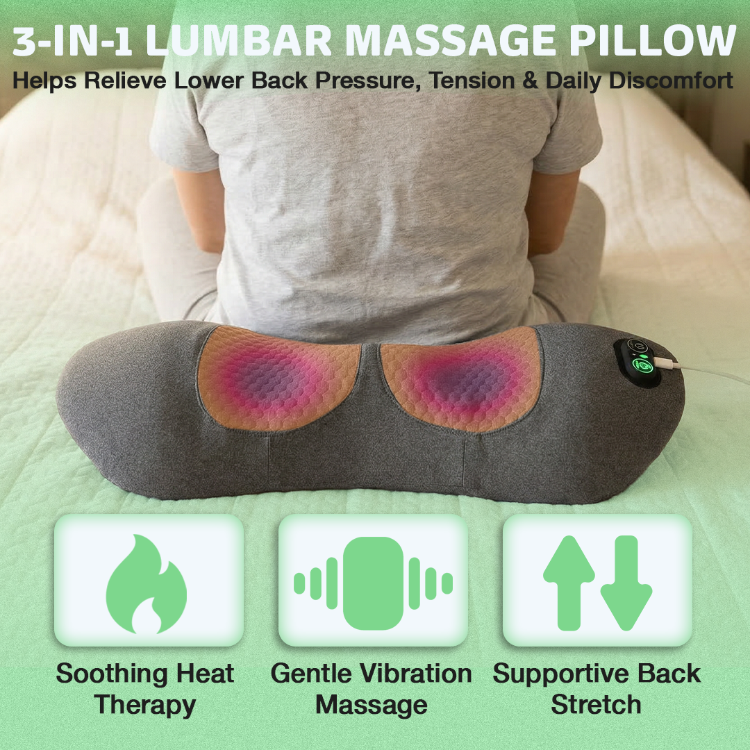 Den Originala 3 i 1 Elektriska Svankkudden Med Spinal Värme- och Pulsterapi