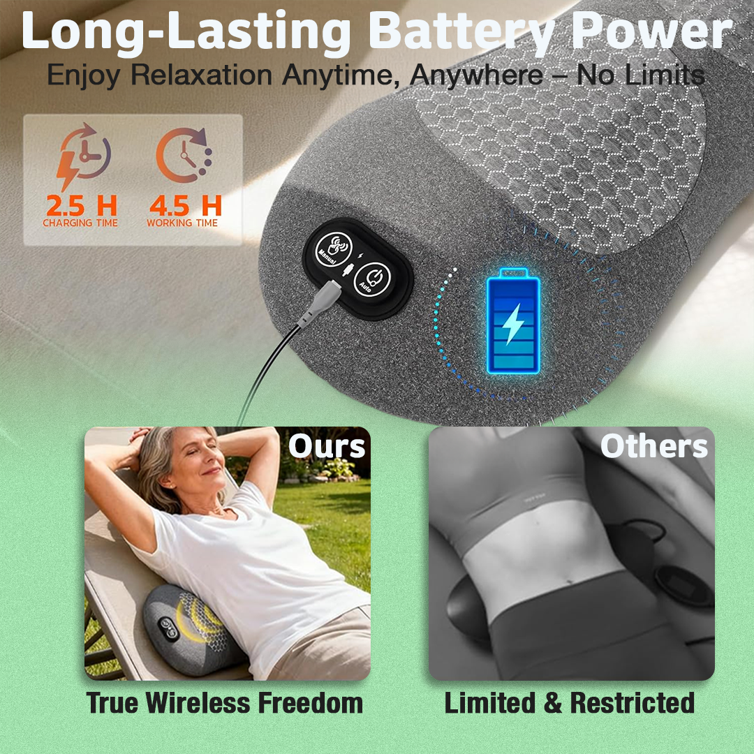 Den Originala 3 i 1 Elektriska Svankkudden Med Spinal Värme- och Pulsterapi