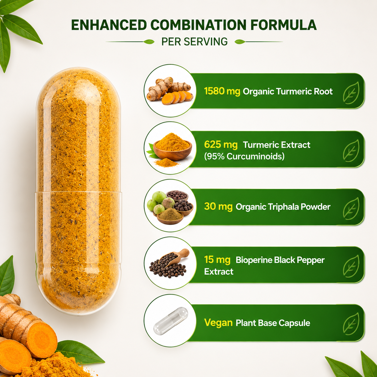 Lumbohealth™ Turmeric Curcumin Capsules for Joint Mobility | Black Pepper Enhanced