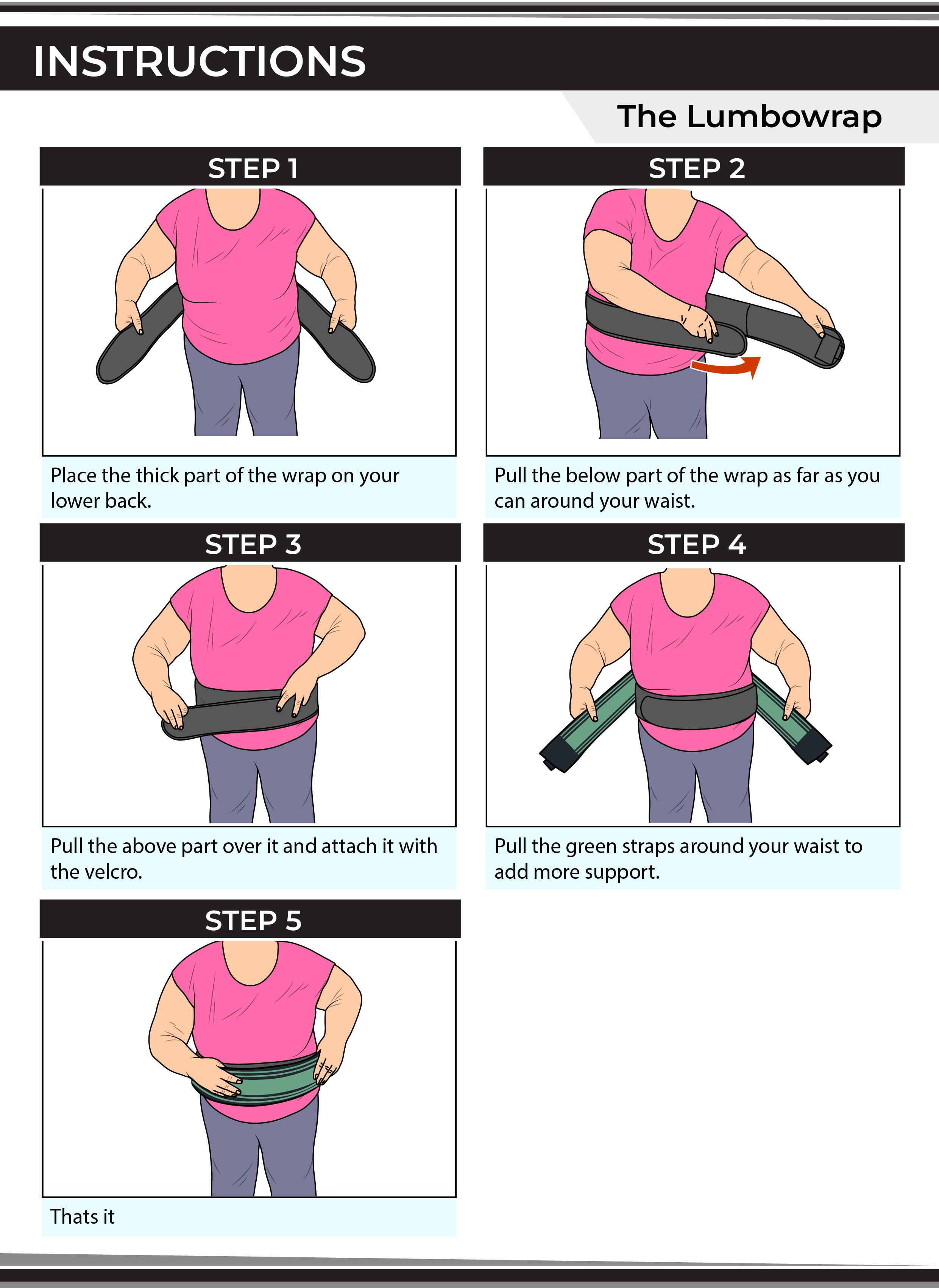 Lumbowrap® - plusstorleken och nedre rygg för stora människor