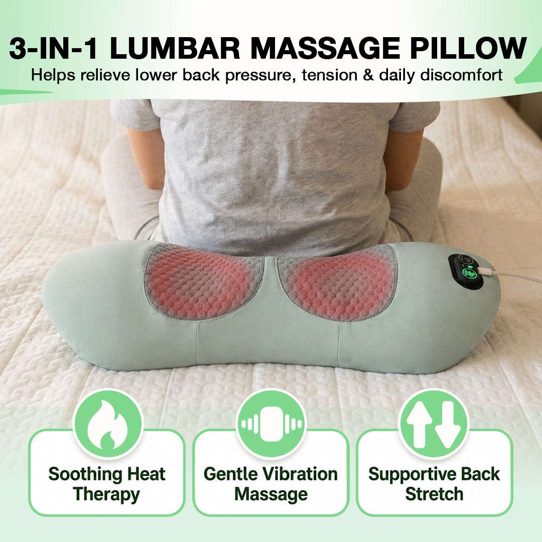 3 in 1 Electric Lumbar Pillow With Spinal Heat Pulse Therapy