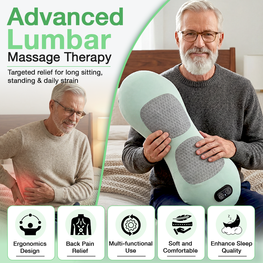 3 in 1 Electric Lumbar Pillow With Spinal Heat Pulse Therapy