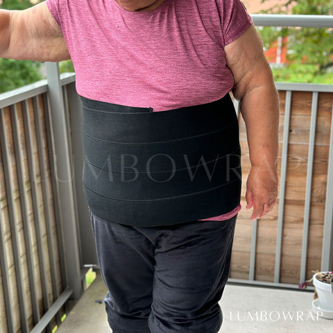 Lumbowrap® - Plusstorleken Abdominal wrap för komplett ländryggstöd (övre ryggsmärtlindring)