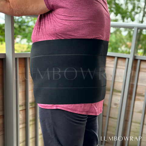 Lumbowrap® - Plusstorleken Abdominal wrap för komplett ländryggstöd (övre ryggsmärtlindring)