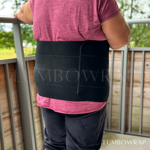 Lumbowrap® - Plusstorleken Abdominal wrap för komplett ländryggstöd (övre ryggsmärtlindring)